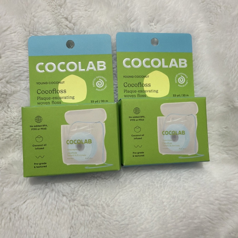 Lot Of 2 Cocolab Young Coconut Woven Dental Floss, Textured & Pro-Grade